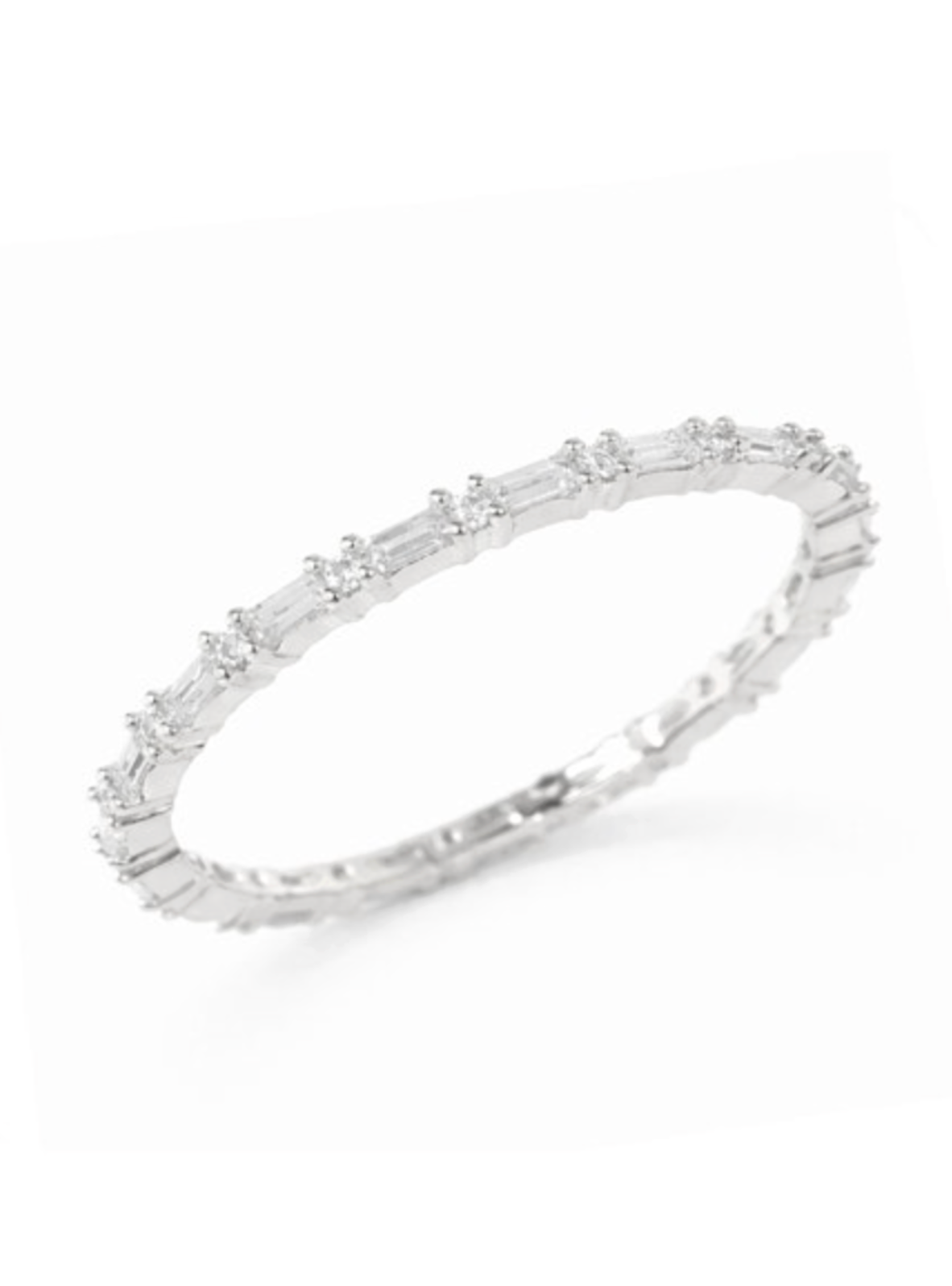 TAI (SZ 7) SILVER CLEAR TINY BAGUETTE RING