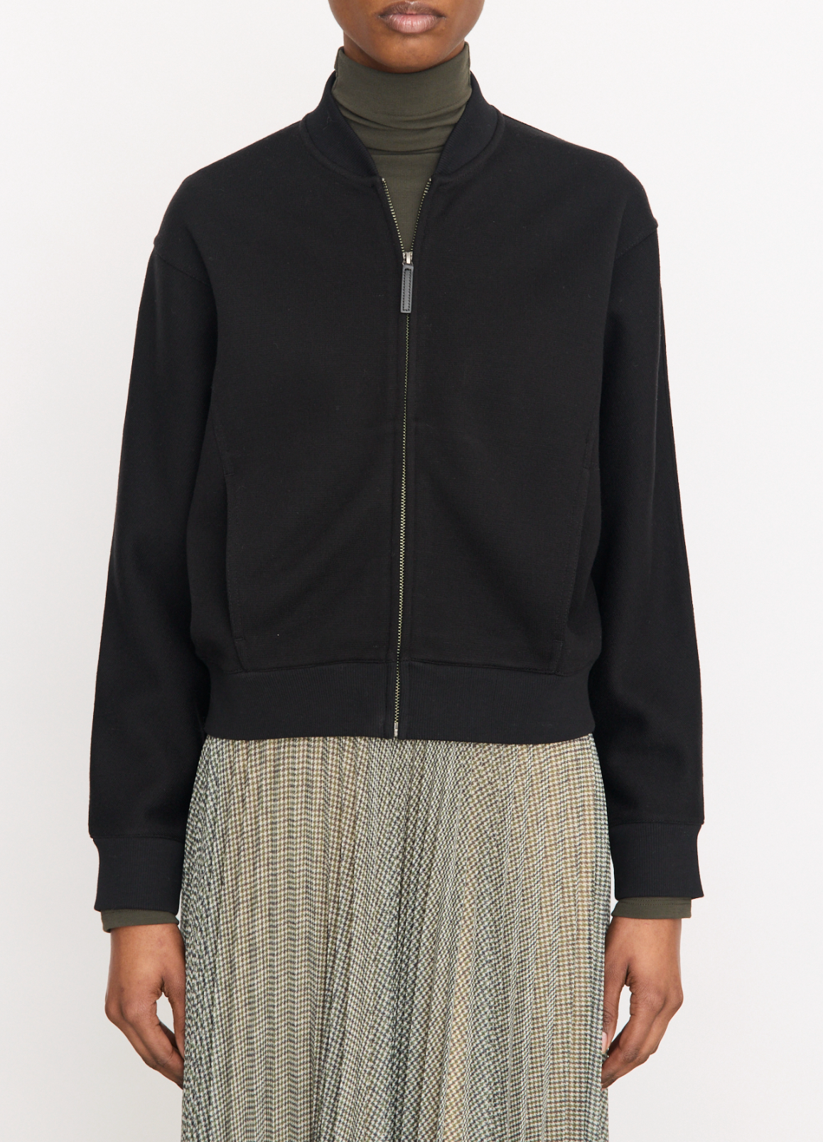 VINCE PONTE KNIT BOMBER JACKET