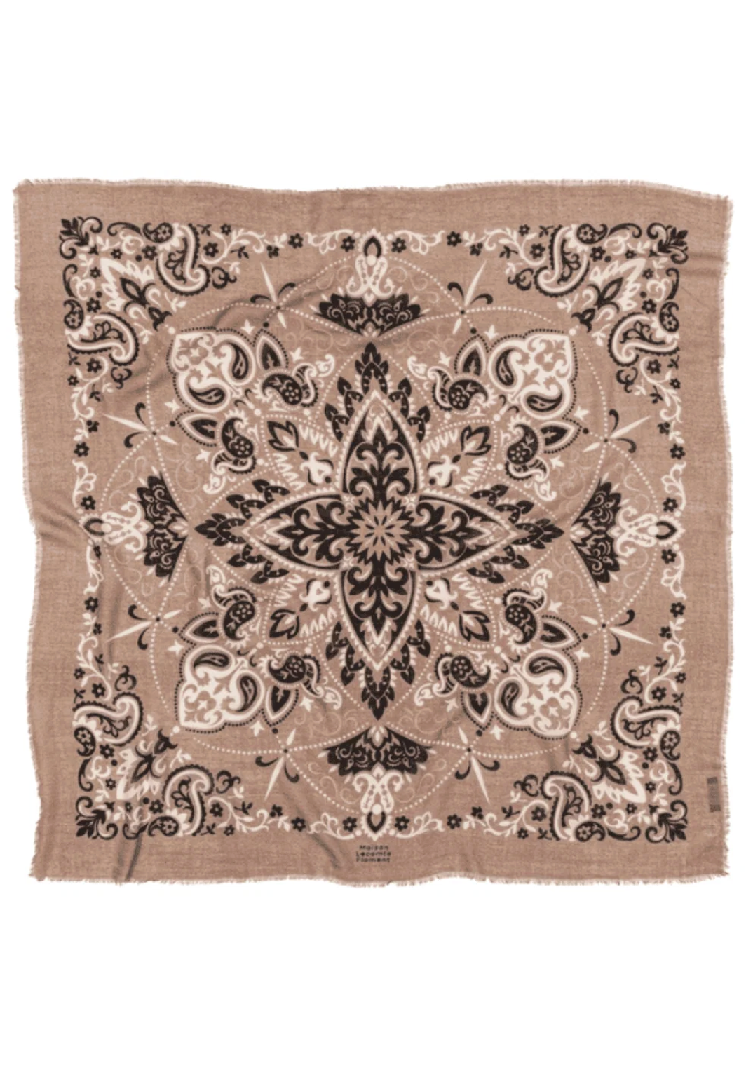 MAISON LECOMTE FLAMENT WOOL &amp; CASHMERE BANDANA SCARF
