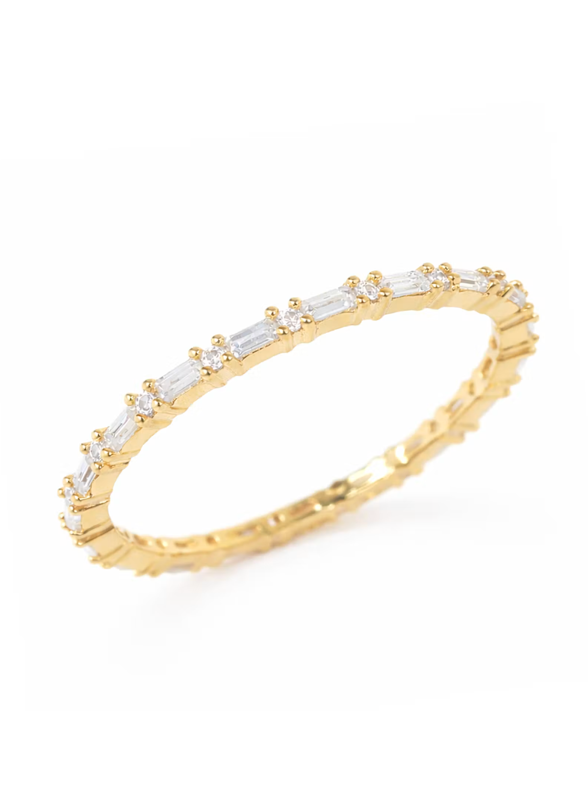 TAI (SZ 7) GOLD CLEAR TINY BAGUETTE RING