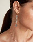 CHAN LUU 18K GP AQUAMARINE + CRYSTAL DROP EARRING