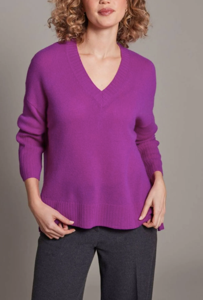 ALASHAN CASHMERE DEVIN HI LOW V NECK
