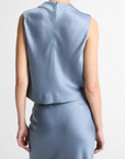 VINCE CROPPED COWL NECK TOP