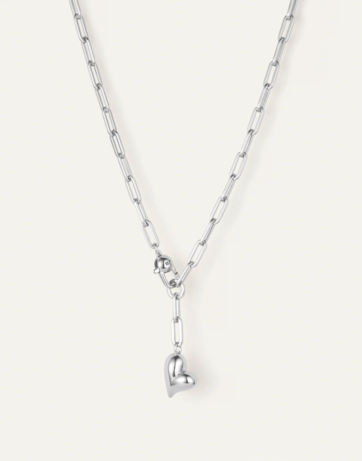 JENNY BIRD PUFFY HEART NECKLACE SILVER