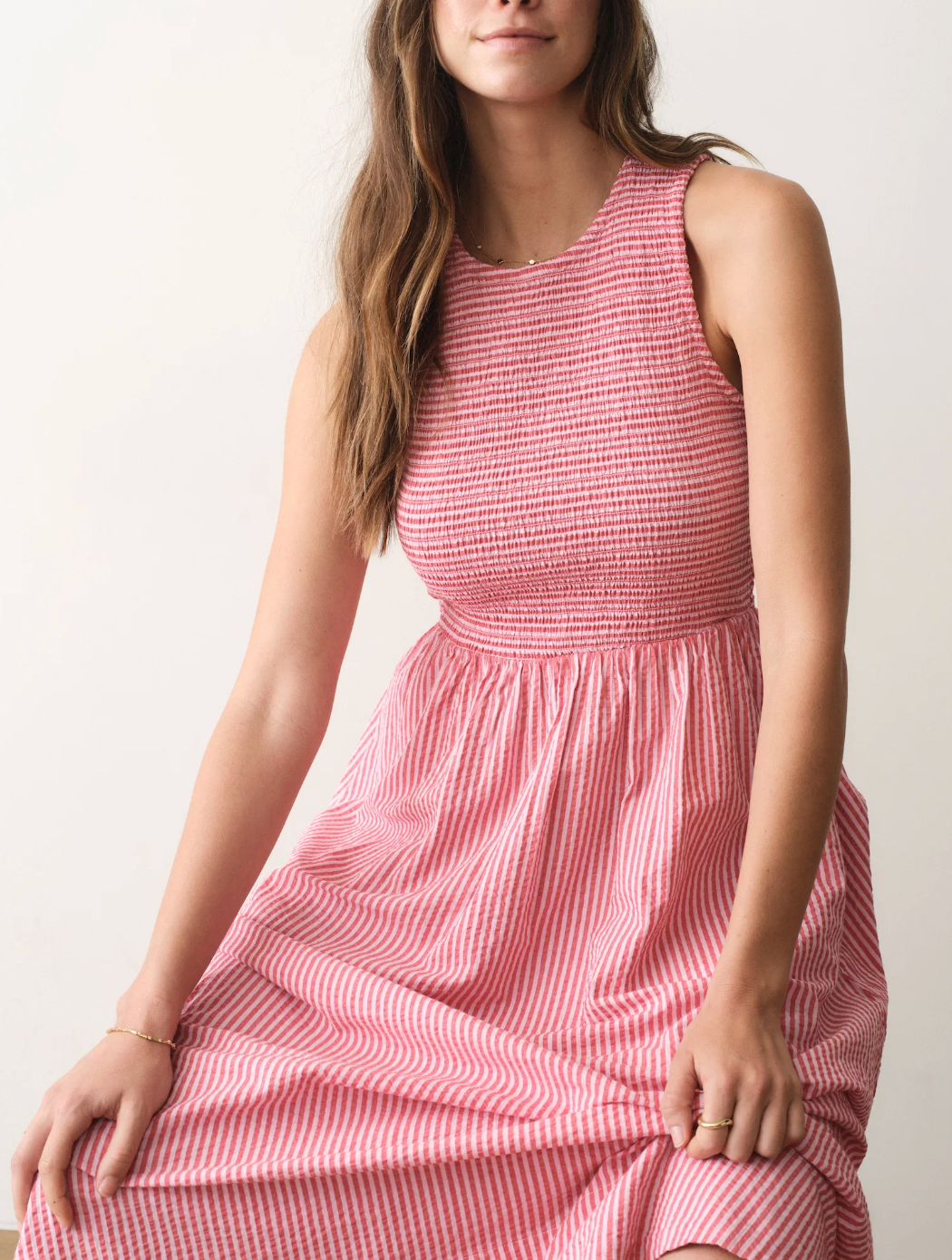 MARINE LAYER DARCY SEERSUCKER MAXI DRESS