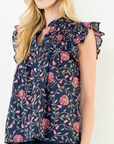 THML PENNY FLUTTER SLEEVE TOP