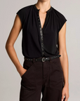 VINCE SLEEVELESS STUD DETAIL TOP