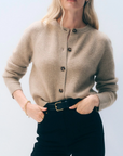 WHITE & WARREN CASHMERE WAFFLE CARDIGAN