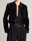 VINCE SEQUINED VELVET JACKET