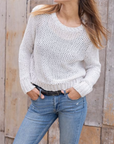 WOODEN SHIPS MAURA CROPPED MARLED CHUNKY TOP COTTON