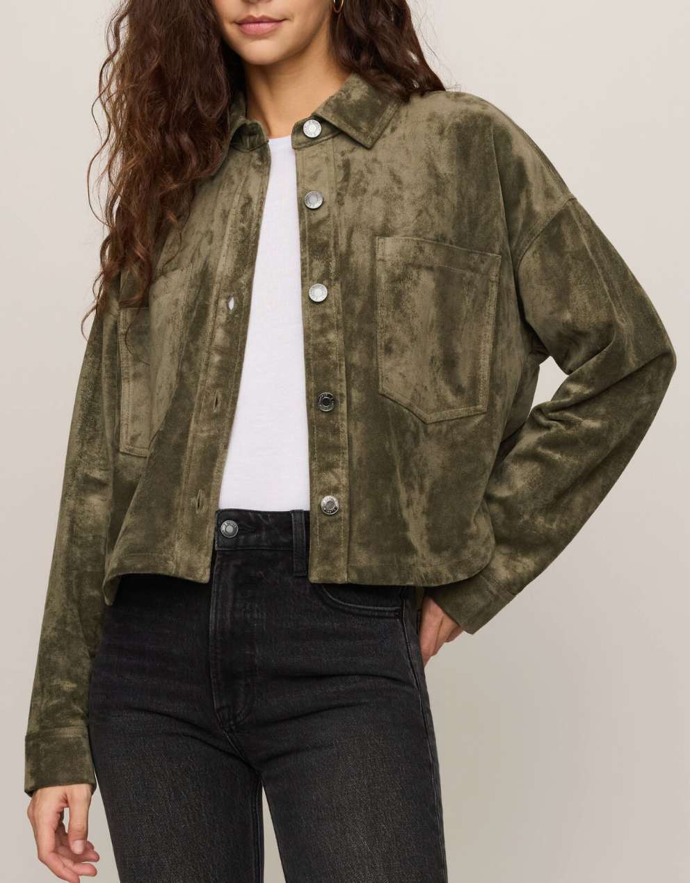 Z SUPPLY ALL DAY CROPPED SUEDE JACKET