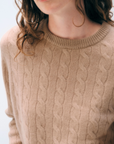 WHITE & WARREN CASHMERE CABLE CREWNECK