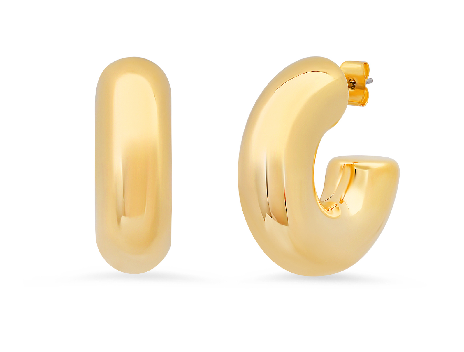 TAI PUFFY SMALL GOLD HOOPS