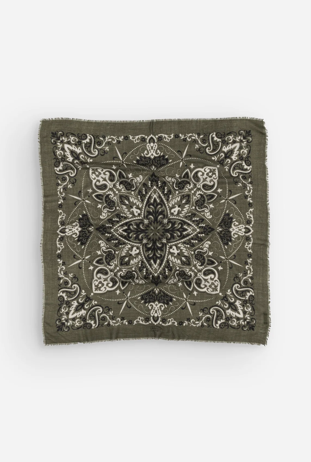 MAISON LECOMTE FLAMENT WOOL &amp; SILK BANDANA SCARF