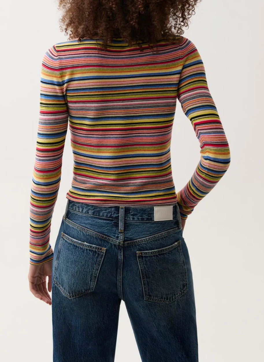 PISTOLA MADISON LONG SLEEVE CREW NECK SWEATER TEE