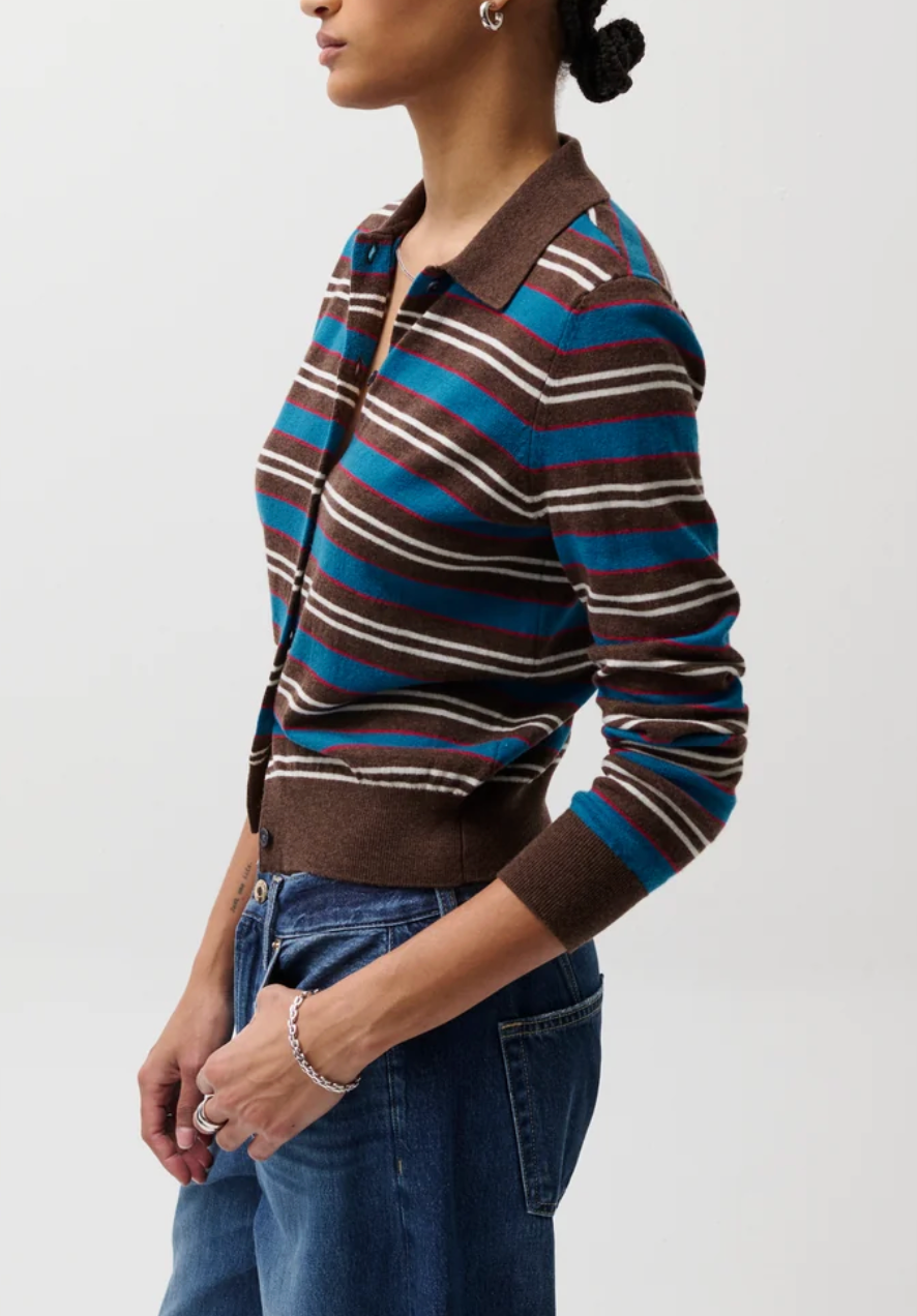 PISTOLA LYVIA LONG SLEEVE MERINO POLO CARDIGAN