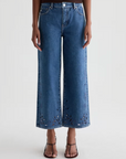 AG SAIGE MID RISE WIDE LEG CROP MALBEC