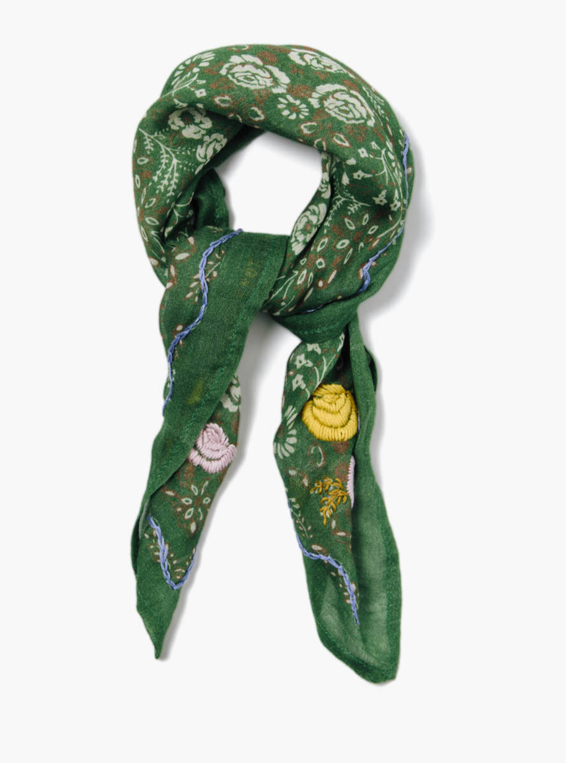 CHAN LUU EMBROIDERED FLORAL BANDANA
