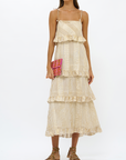 OLIPHANT TIE STRAP RUFFLE MIDI