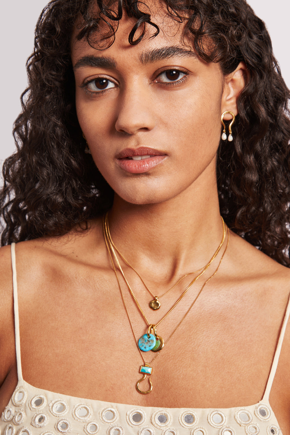 CHAN LUU CHARM NECKLACE GOLD TURQUOISE