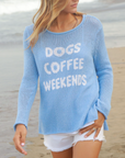 WOODEN SHIPS DOGS COFFEE WEEKENDS COTTON CREW