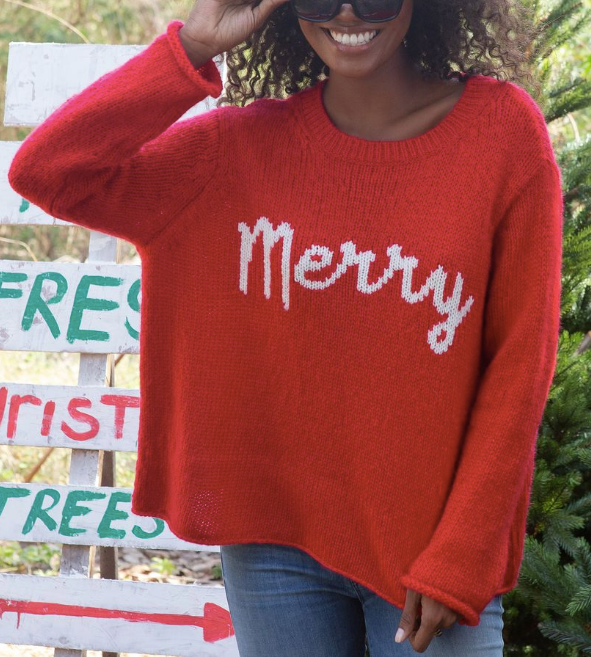 WOODEN SHIPS MERRY CHUNKY CREW SWEATER