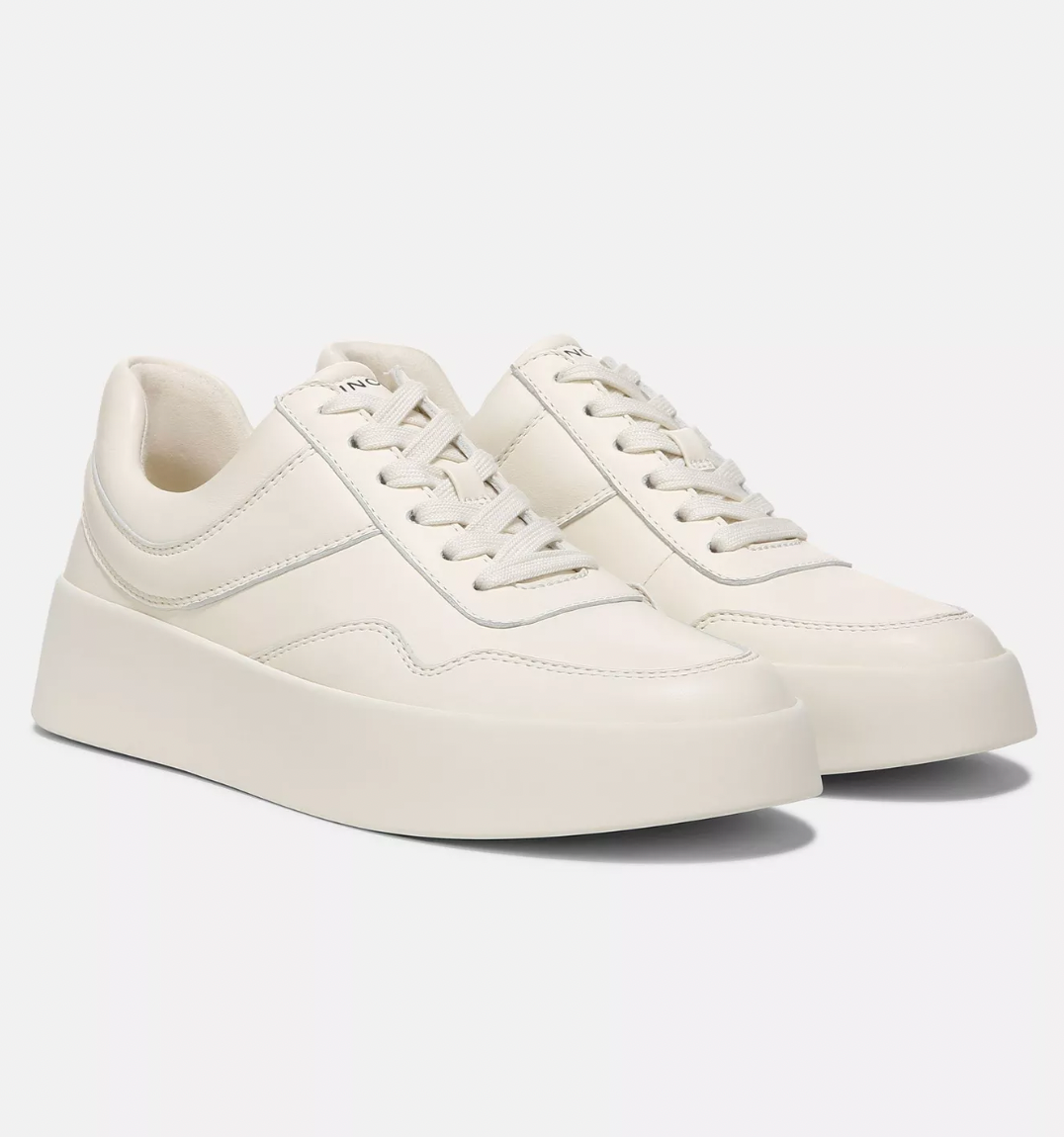VINCE WARREN COURT LEATHER AND SUEDE SNEAKER