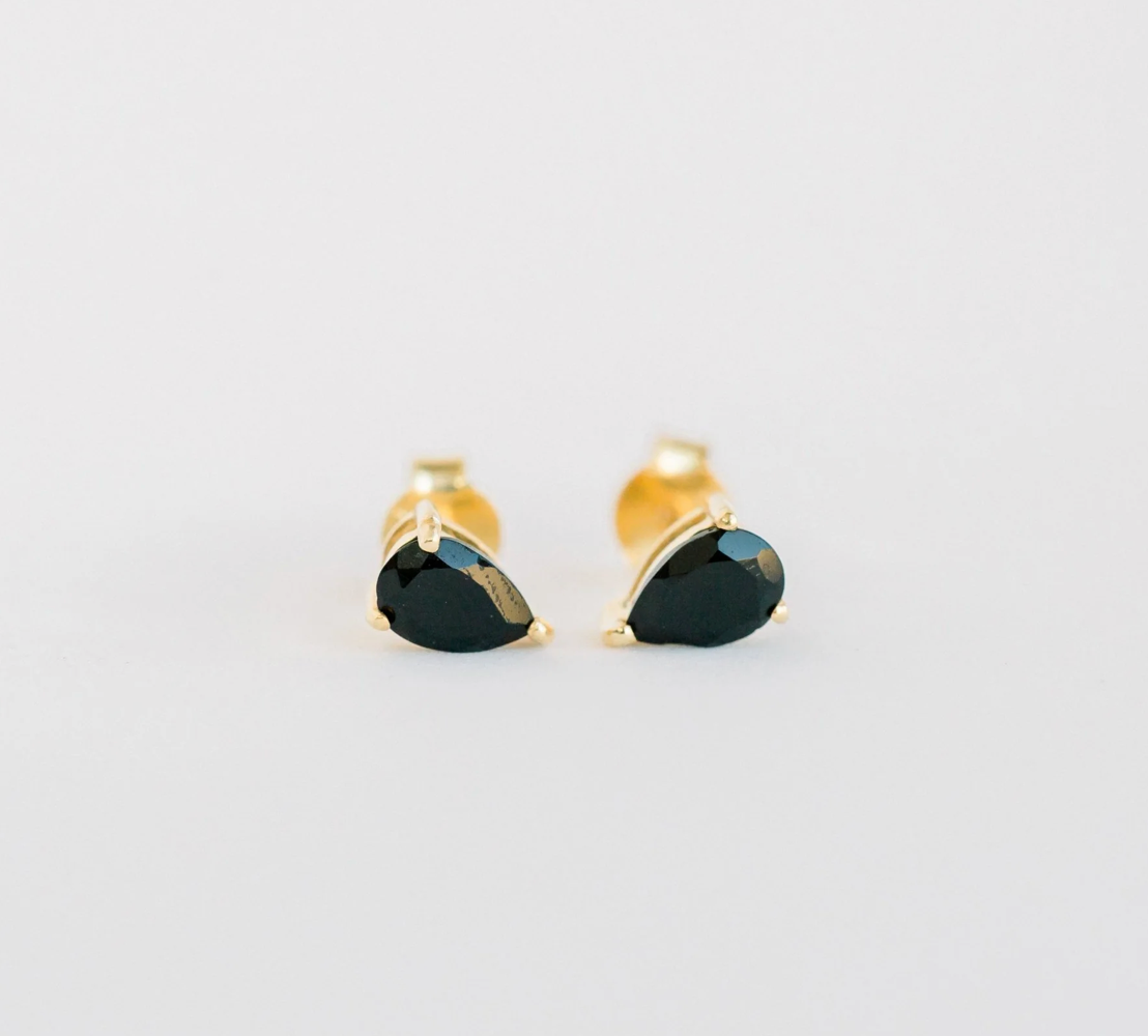 ELLI PARR DECO MINI STUDS-BLACK ONYX