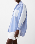 FRENCH CONNECTION STRIPE SHIRTING POPOVER SHIRT