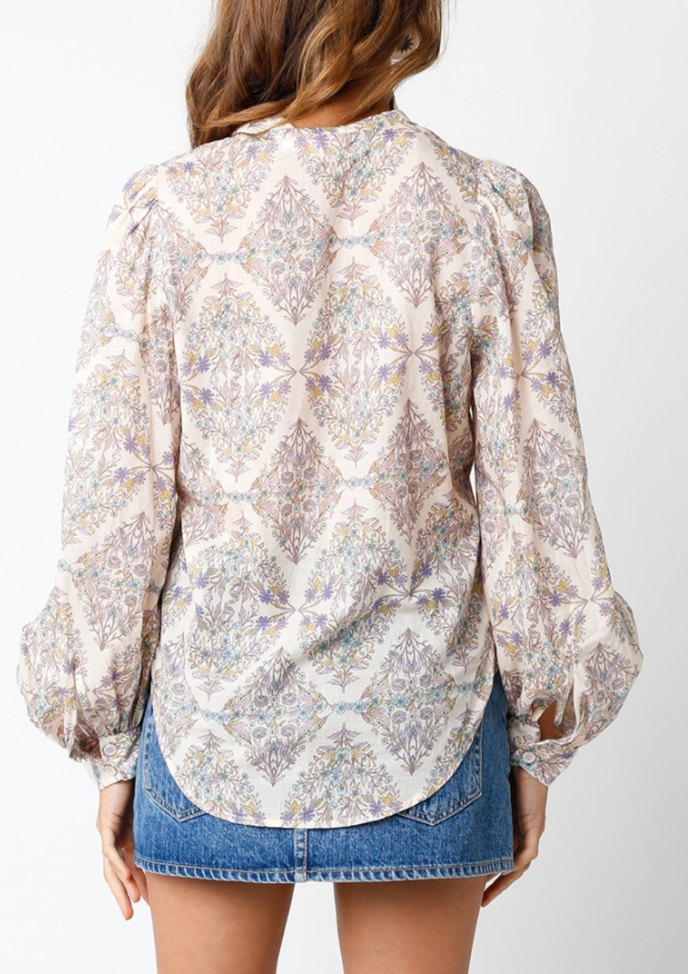 OLIVACEOUS BRENDA PRINTED BLOUSE