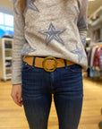 B-LOW THE BELT BELL BOTTOM LEATHER BELT