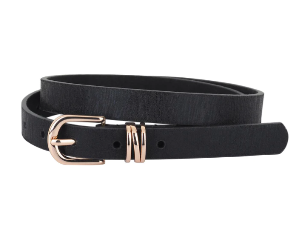 MOST WANTED USA SKINNY SHIMMER LEATHER BELT