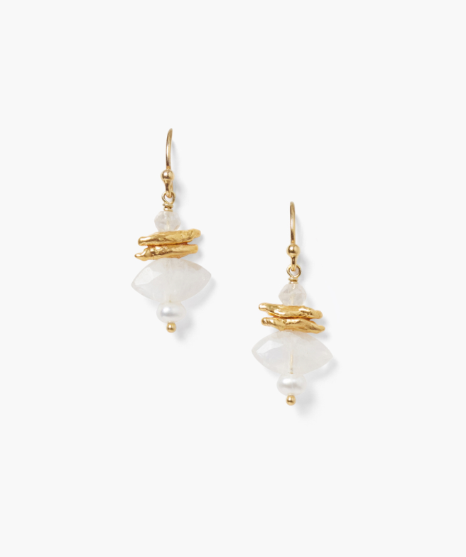 CHAN LUU LISBETH DROP EARRINGS MOONSTONE MIX