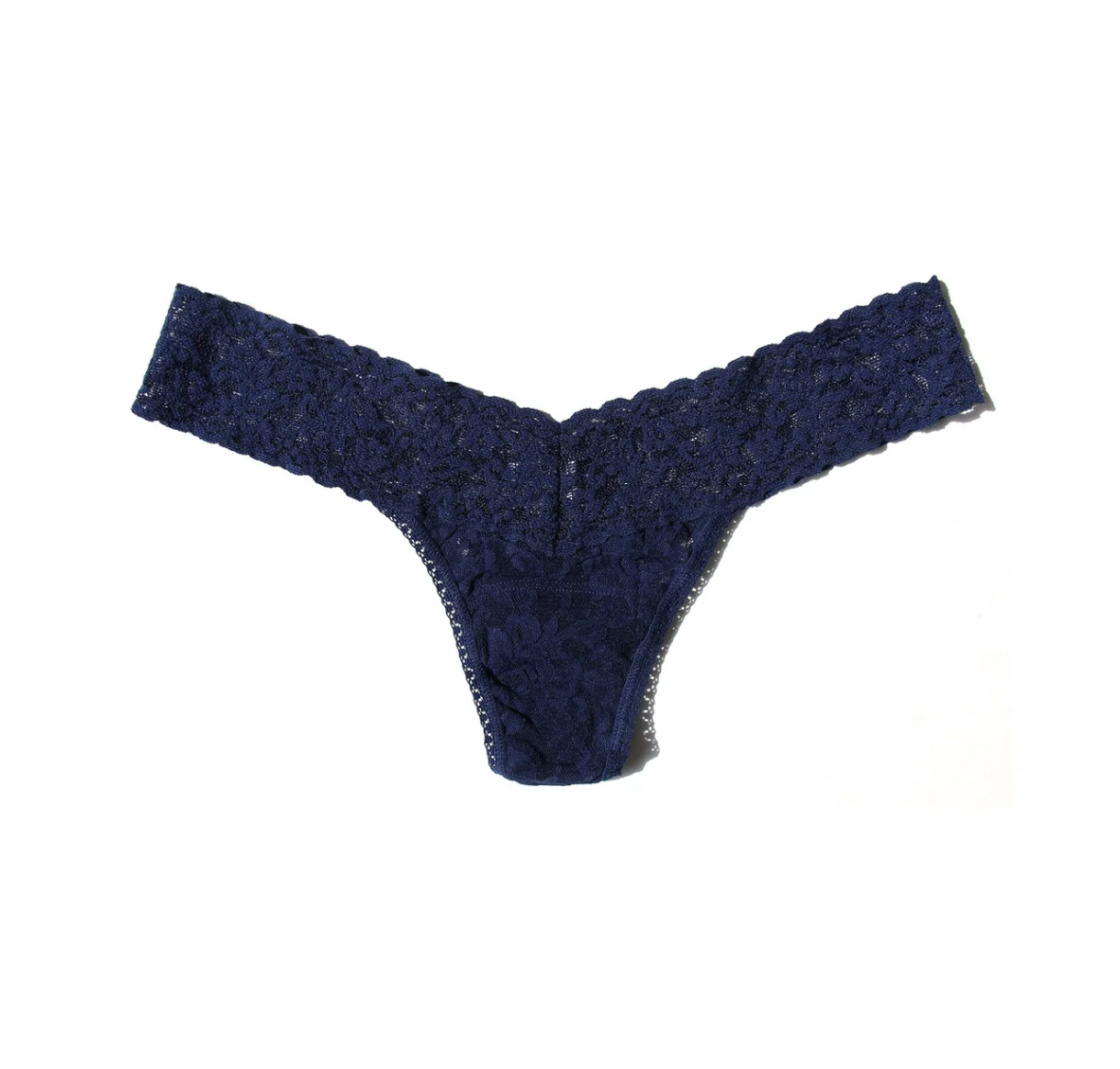 HANKY PANKY SIGNATURE LACE LOW RISE THONG NAVY