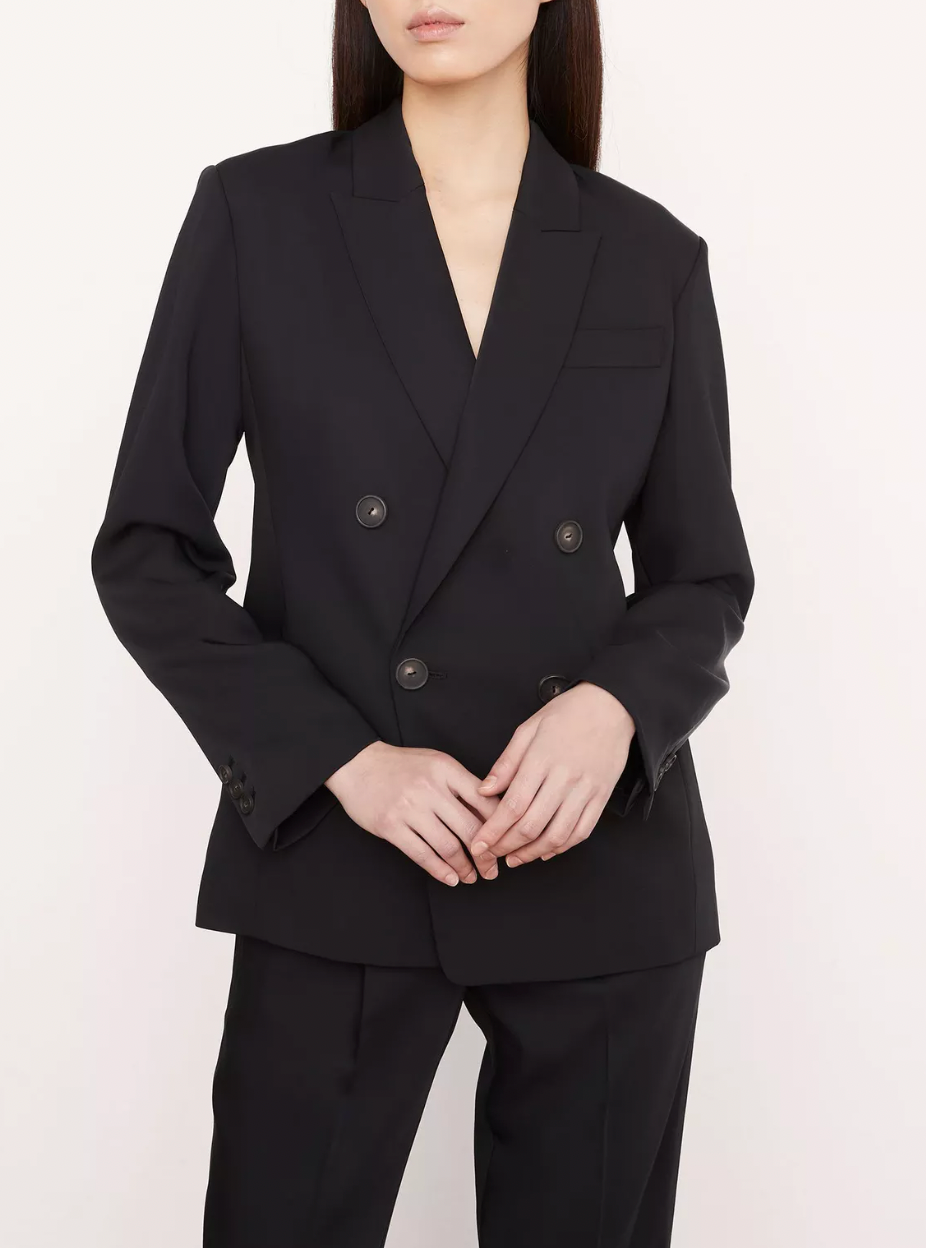 VINCE SOFT SUITING DOUBLE BREASTED BLAZER