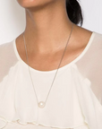 CHAN LUU SILVER 22" WHITE FLOATING PEARL NECKLACE
