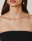 CHAN LUU SS DOUBLE LAYER W/ LABRADORITE HOOK NECKLACE