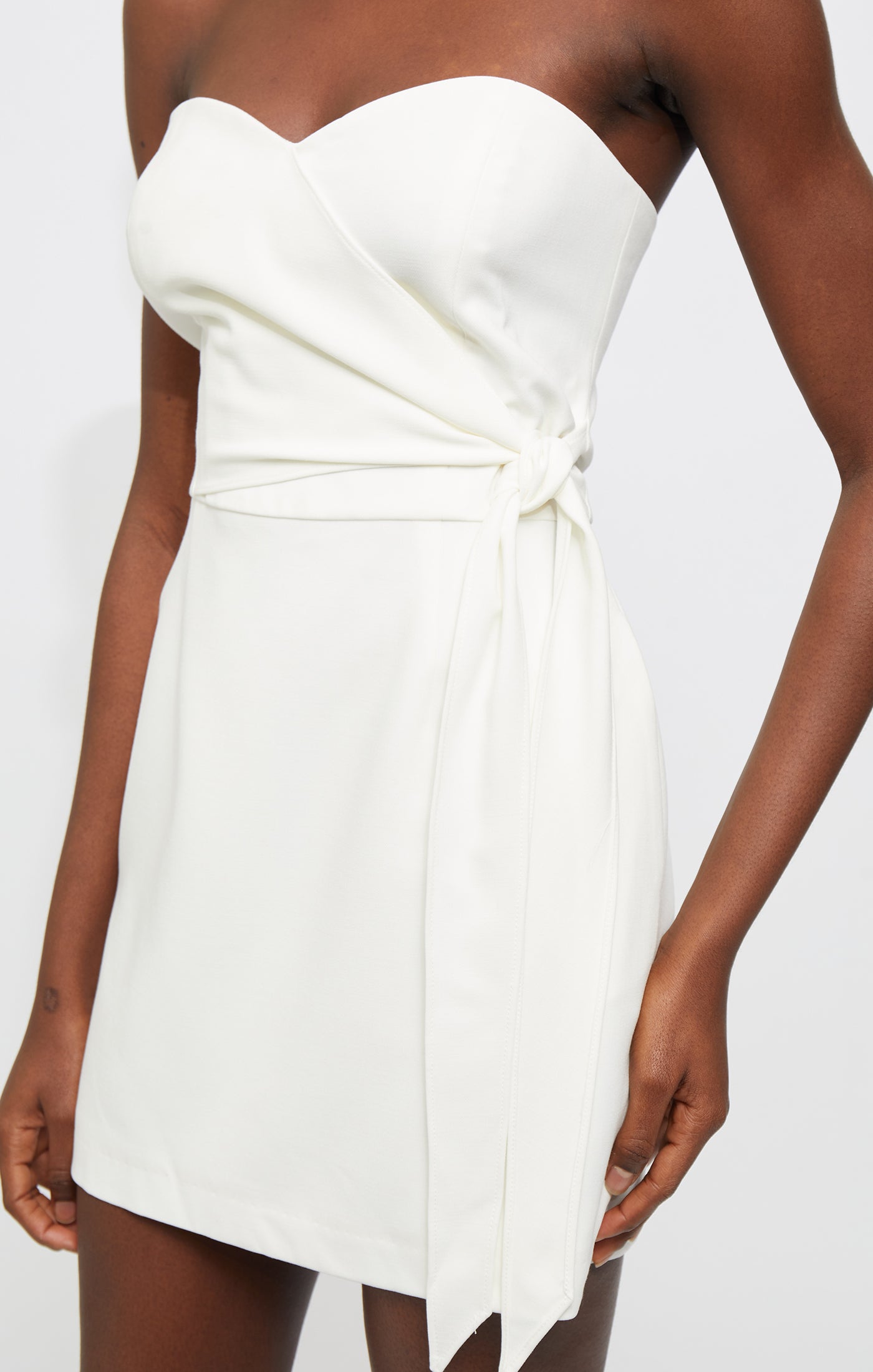 FRENCH CONNECTION WHISPER STRAPLESS BOW DRESS