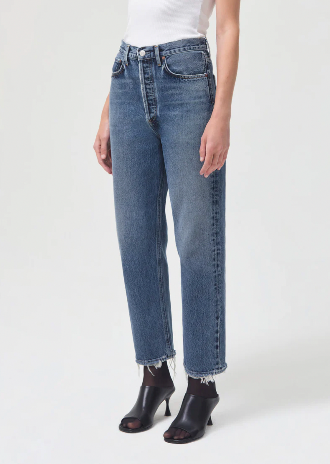 AGOLDE 90&#39;S CROP MID RISE LOOSE STRAIGHT JEAN OBLIQUE