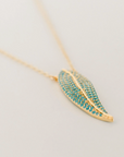 ELLI PARR AVERY FEATHER NECKLACE-TURQ
