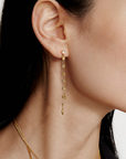 CHAN LUU GOLD BEZEL WRAPPED MOONSTONE EARRINGS