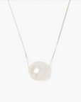 CHAN LUU SILVER 22" WHITE FLOATING PEARL NECKLACE