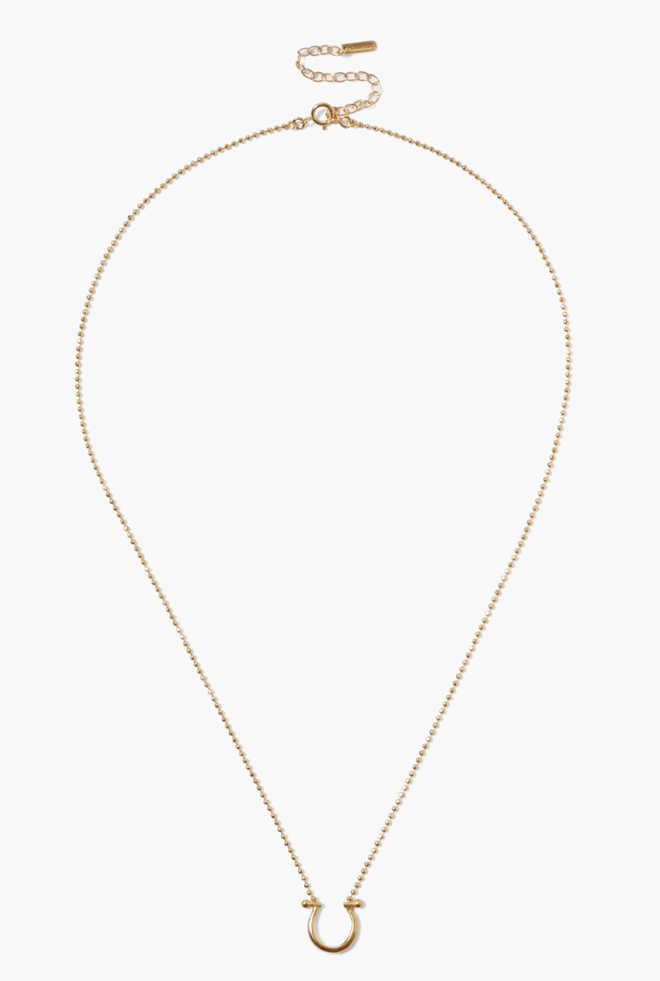 CHAN LUU 18K YELLOW GOLD CRESCENT CHARM NECKLACE