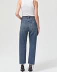 AGOLDE 90'S CROP MID RISE LOOSE STRAIGHT JEAN OBLIQUE